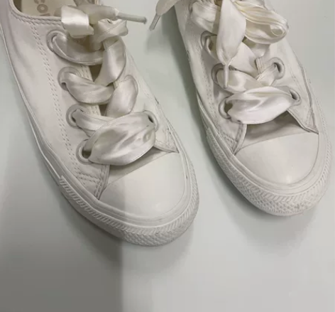 ALL STAR/匡威丝绸丝带白色蝴蝶结蕾...