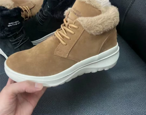 Sk斯凯家女鞋新款时尚绒里短靴 轻便雪地靴...