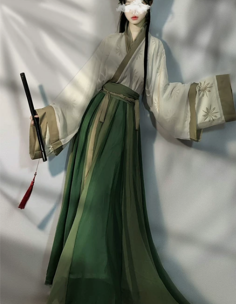 魏晋汉服 汉服魏晋韵味原创女青青子衿风交领...