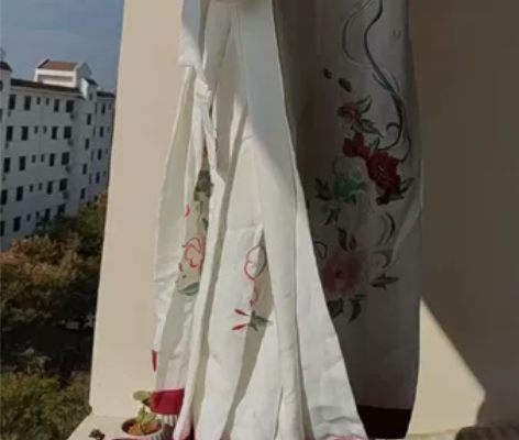 玉术 花嫁 白色厚料重工刺绣牡丹芍药花叶 ...