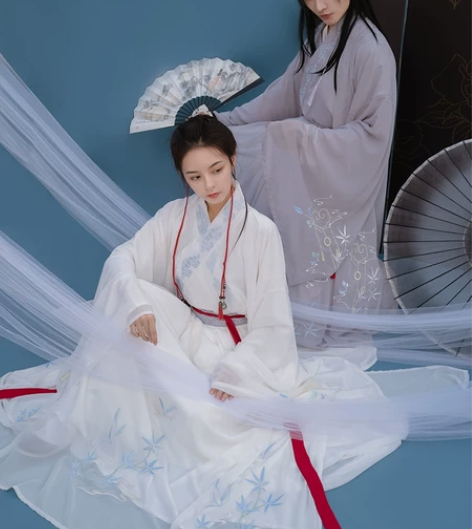 清梳如意情侣魏晋风交领齐腰cp款原创汉服男...