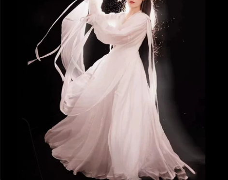 汉服女白色古装中国风超仙气古风飘逸学生古典...