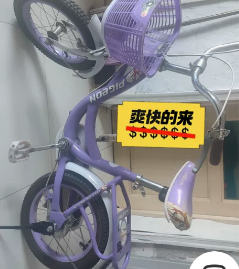 儿童飞鸽自行车14寸，没有辅助轮，骑不着了...
