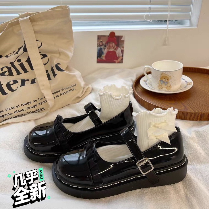 可爱小皮鞋女2021春夏jk日系森女软妹百...
