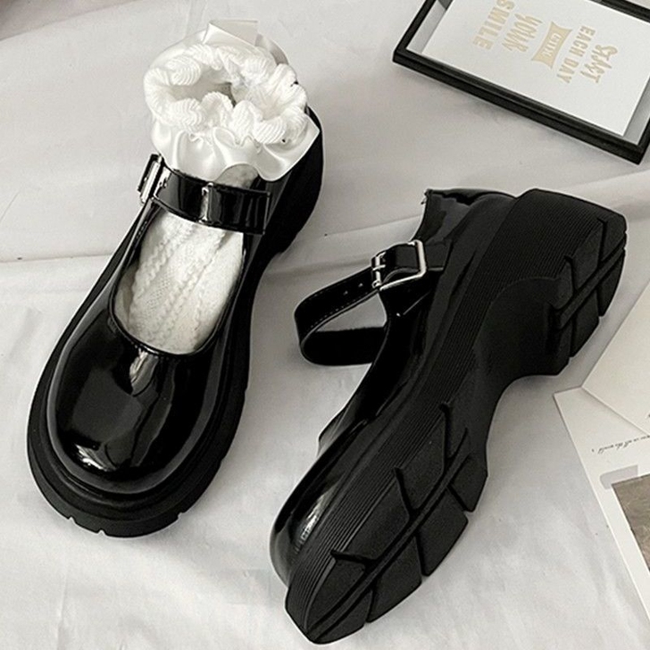 夏季小皮鞋女日系jk学生玛丽珍亮面皮鞋
