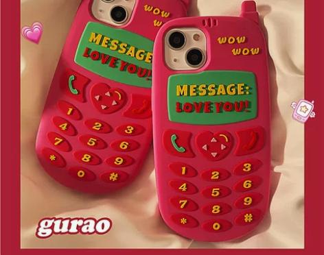 少女心粉色小灵通适用苹果13promax手...