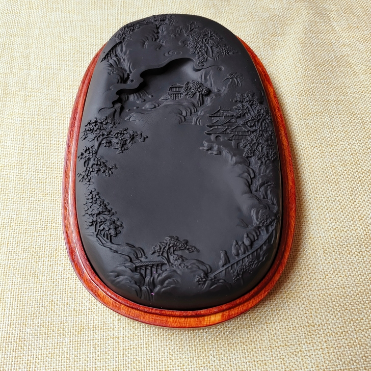 原石端砚歙砚老坑黑龙尾文房四宝