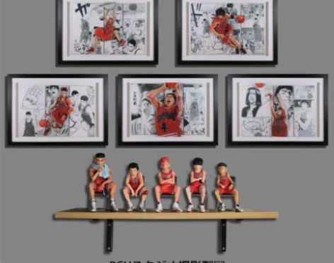 手办日本灌篮高手搭配立体画装饰画套餐樱木三...