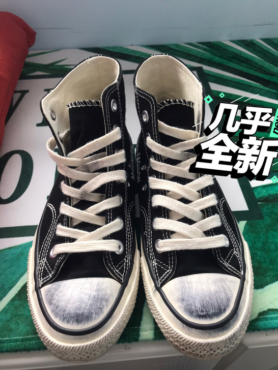 2021春夏新款小雏菊权志龙同款帆布鞋做旧...