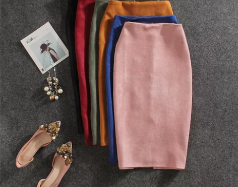 春季新款中长款后开叉包臀显瘦拉链半身裙子女...