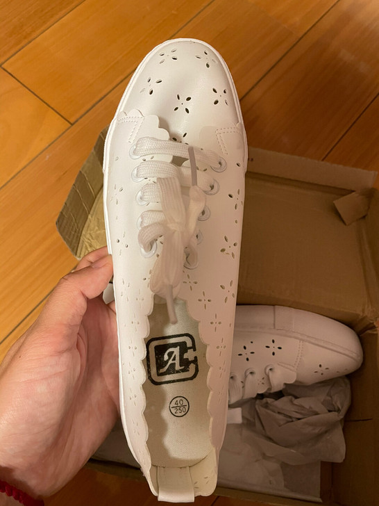 全新大码40码女式帆布鞋拖鞋系带小白鞋板鞋