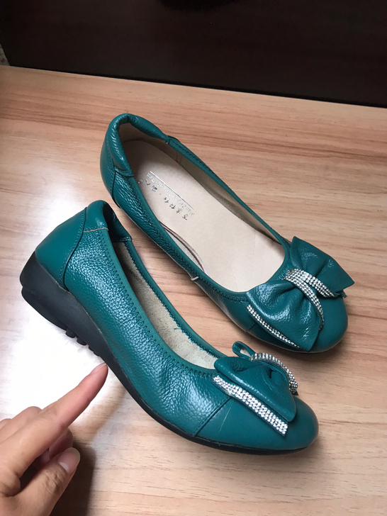 清仓特价35-40码真皮平底鞋女单鞋平跟蝴...