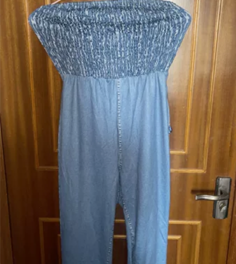 假牛仔抹胸连衣裤 l码 全新 有腰带全新内...