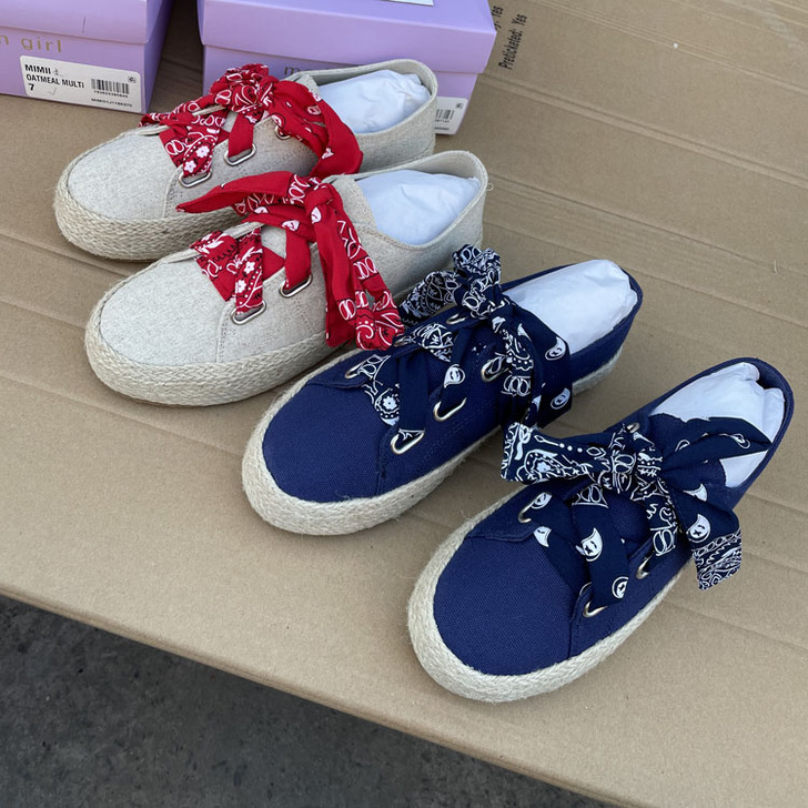 大码女士休闲鞋帆布鞋渔夫鞋蝴蝶结other...