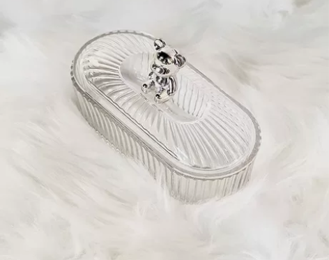 【个人闲置】简约ins风透明玻璃收纳盒小清...