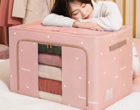 储物箱 衣物储物箱缎面衣服收纳箱家用大号衣...