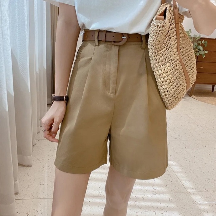 短裤女夏季薄款2021新款韩版工装休闲高腰...