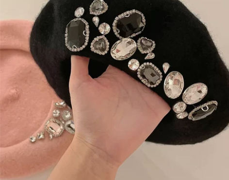 2022新款羊毛呢画家帽韩版百搭帽子张元英...