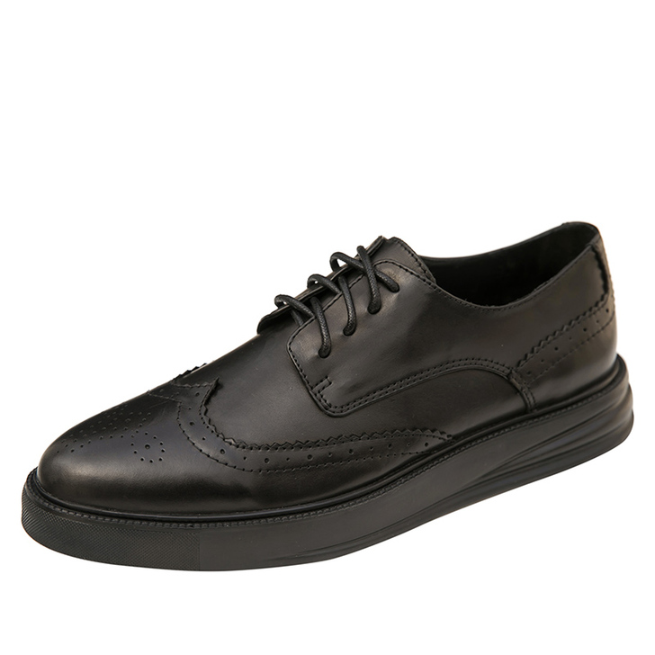 8.9成新 布洛克英伦男鞋真皮厚底潮流百搭...