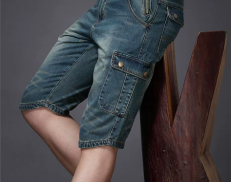 短裤五分裤夏季牛仔短裤男薄款七分中裤休闲五...