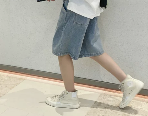 chic直筒牛仔短裤男生夏季宽松ins潮牌...