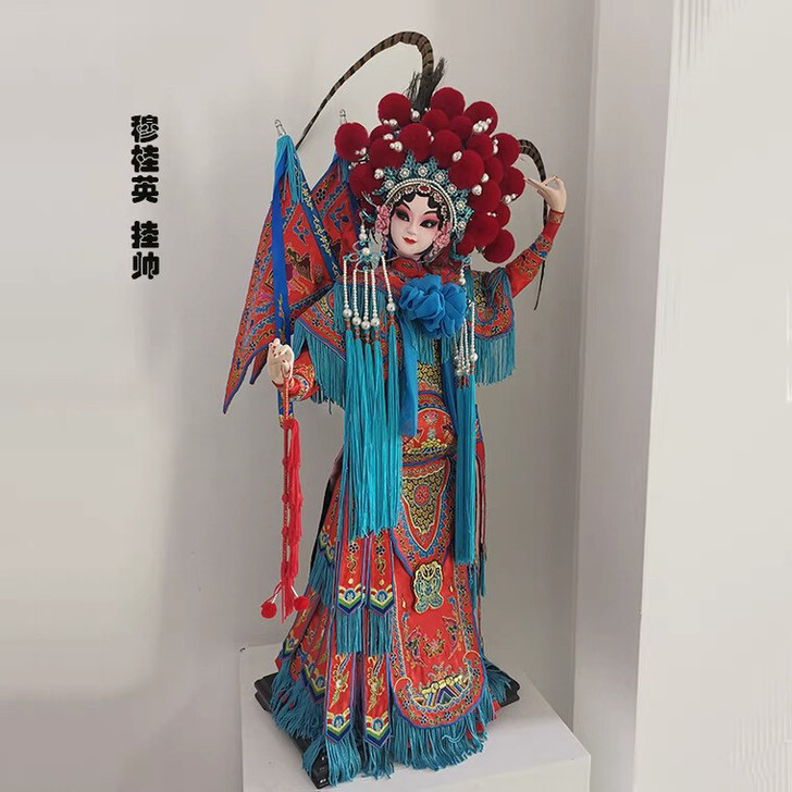 北京绢人唐人坊高精收藏品人偶京剧人物摆件穆...