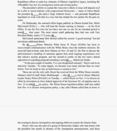 无选项完形填空，非常高质量，题目很难找，不...