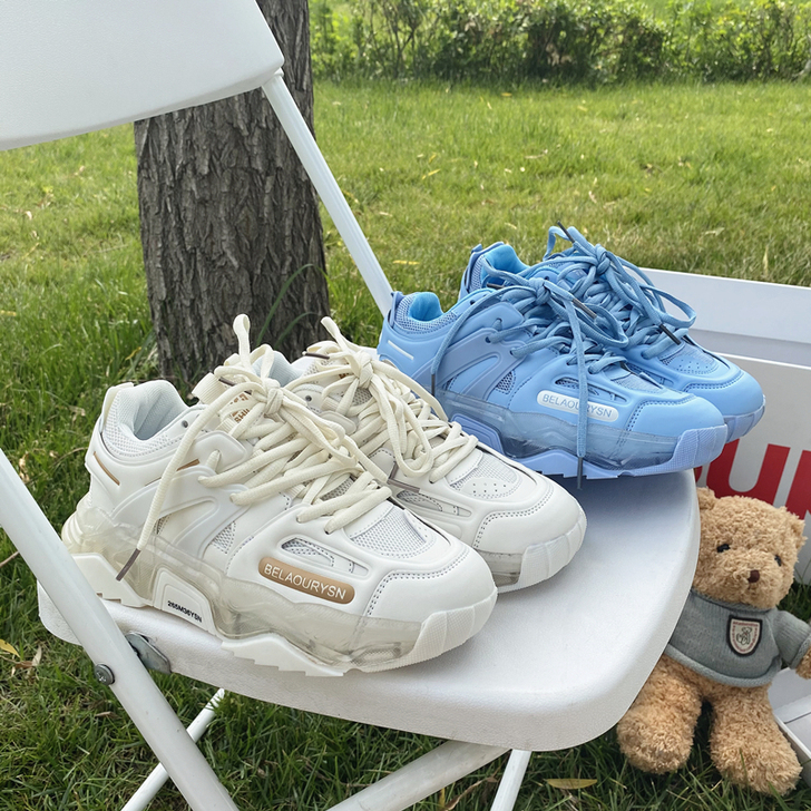 丸子北 果冻老爹鞋女厚底透气学校休闲鞋韩国...