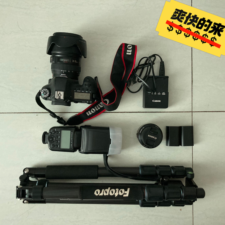 佳能6d相机配24 105镜头，50定焦，...