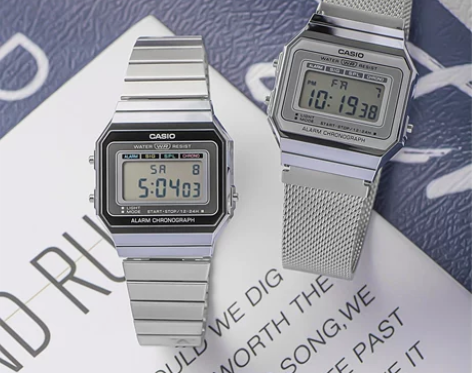 casio 卡西欧复古潮流 小银表小方块小...