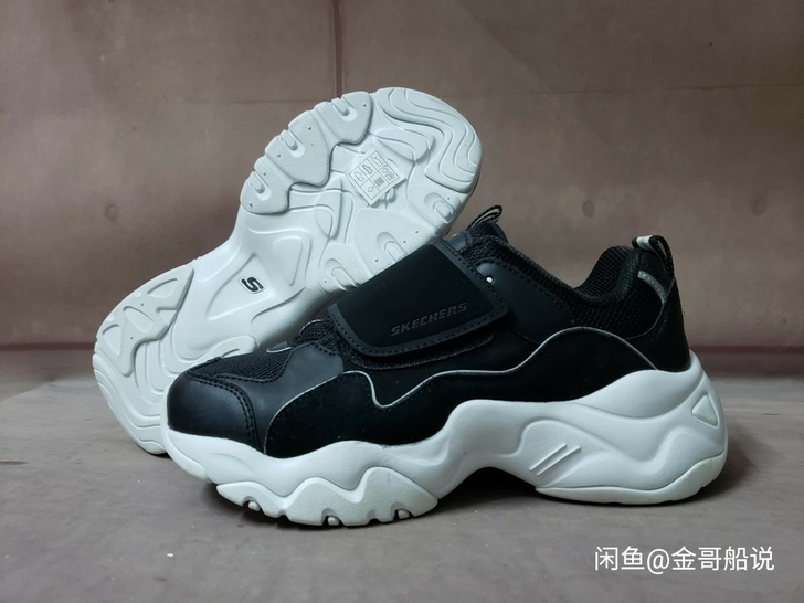 98元！全新正品斯凯骑牛皮魔术贴厚底熊猫老...