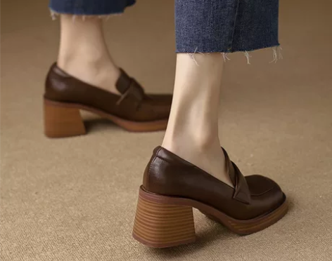 rubywu复古风深口单鞋女2022新款方...