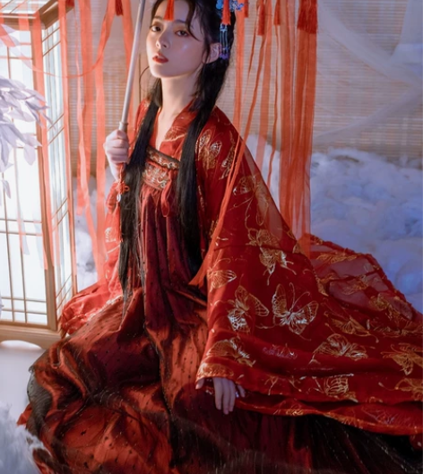 【红蝴蝶】艺缕正品汉服大袖衫襦裙套装 6米...