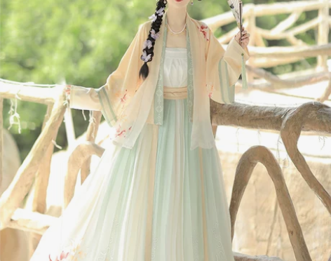 ?星婉 宋制汉服女长袖短衫半袖褙子齐腰褶裙...