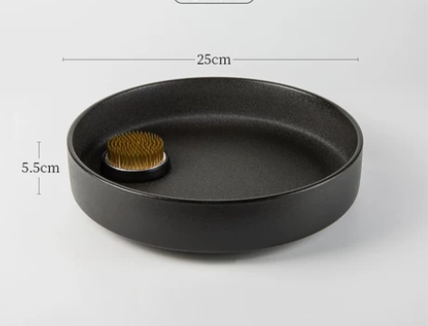 经典水盘陶瓷花盘剑山插花花器禅意日式中式小...