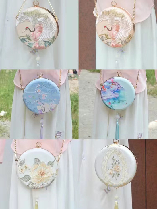 【厂家直发】福袋！汉服口金小包绣花包链条小...