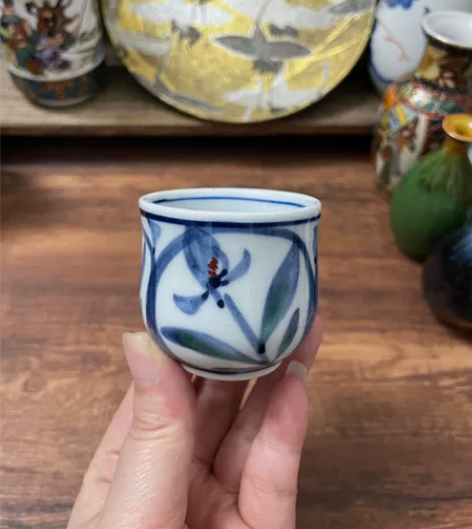 日本回流瓷器全新全品纯手绘釉下彩开窗图清新...