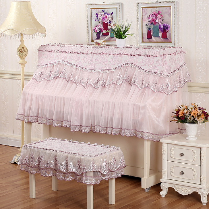 厂家直销高档欧式蕾丝钢琴罩全罩琴凳套可定做...