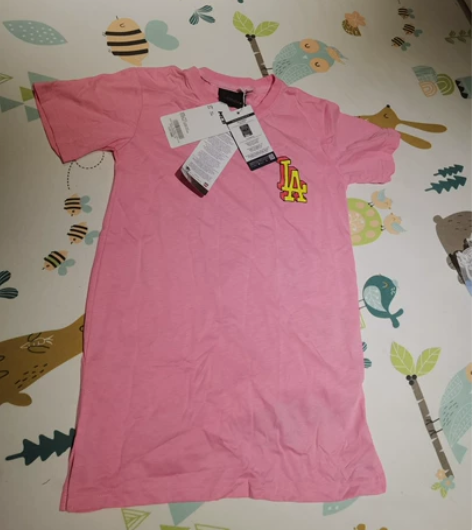 全新MLB粉色女童运动风短袖短裙，实体店购...