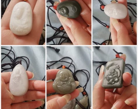 老公去新疆学习学完玉雕带回来的成品，师傅店...