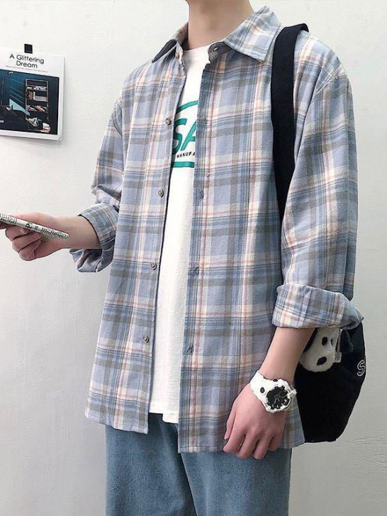 【特.价处理29元包邮】港风格子衬衫男宽松...