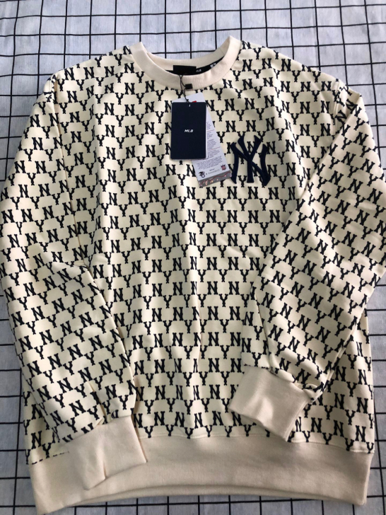 MLB满印刺绣logo纯棉圆领卫衣小红书爆...