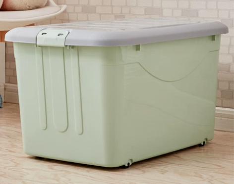 百居乐塑料收纳箱特大号家用有盖整理箱小号衣...