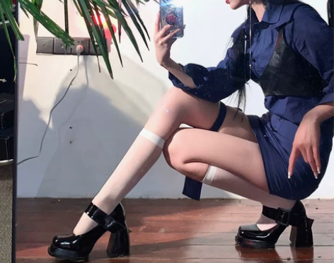 玛丽珍高跟鞋女2021早春新款方扣浅口一字...