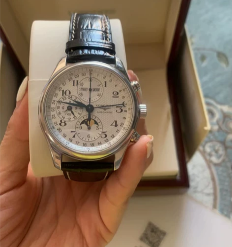 自己的 22年浪琴 名匠八针月相男士机械表...