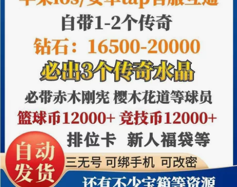 灌篮高手官服自抽号初始号开局号 三无号可改...