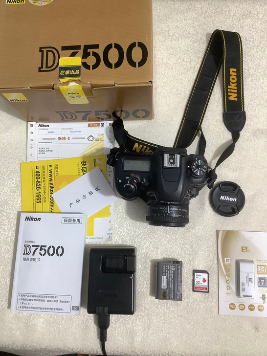 尼康D7500+50/1.8相机一套、自定...