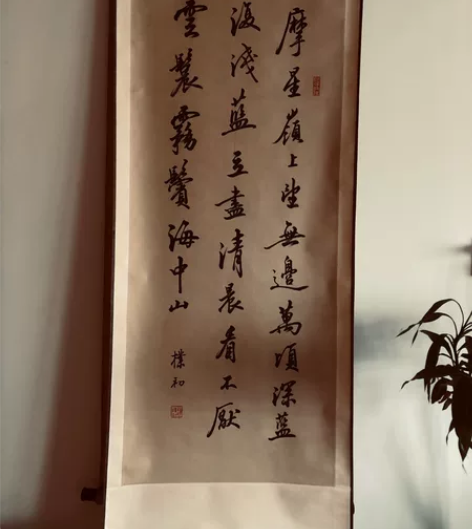 名家书法作品一幅，画心尺寸130x45.包...