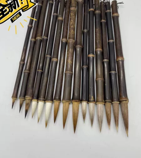 自家老人老技师纯手工制作的精致紫毫毛笔，兼...