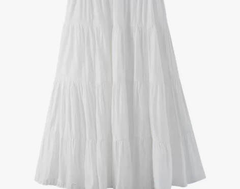 a字裙白色半身裙女2022新款百褶裙蛋糕裙...